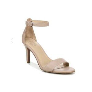 Naturalizer Leah Beige Padded Leah Round Toe Stiletto Heeled Sandal